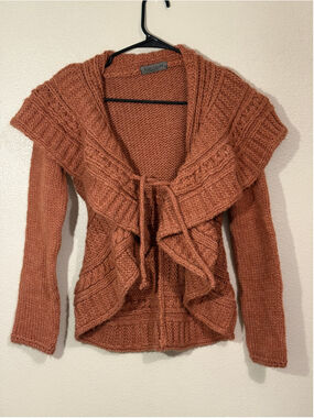 Elsamanda Made in Italy Alpaca Wool Blend Tie Front Cardigan Size M